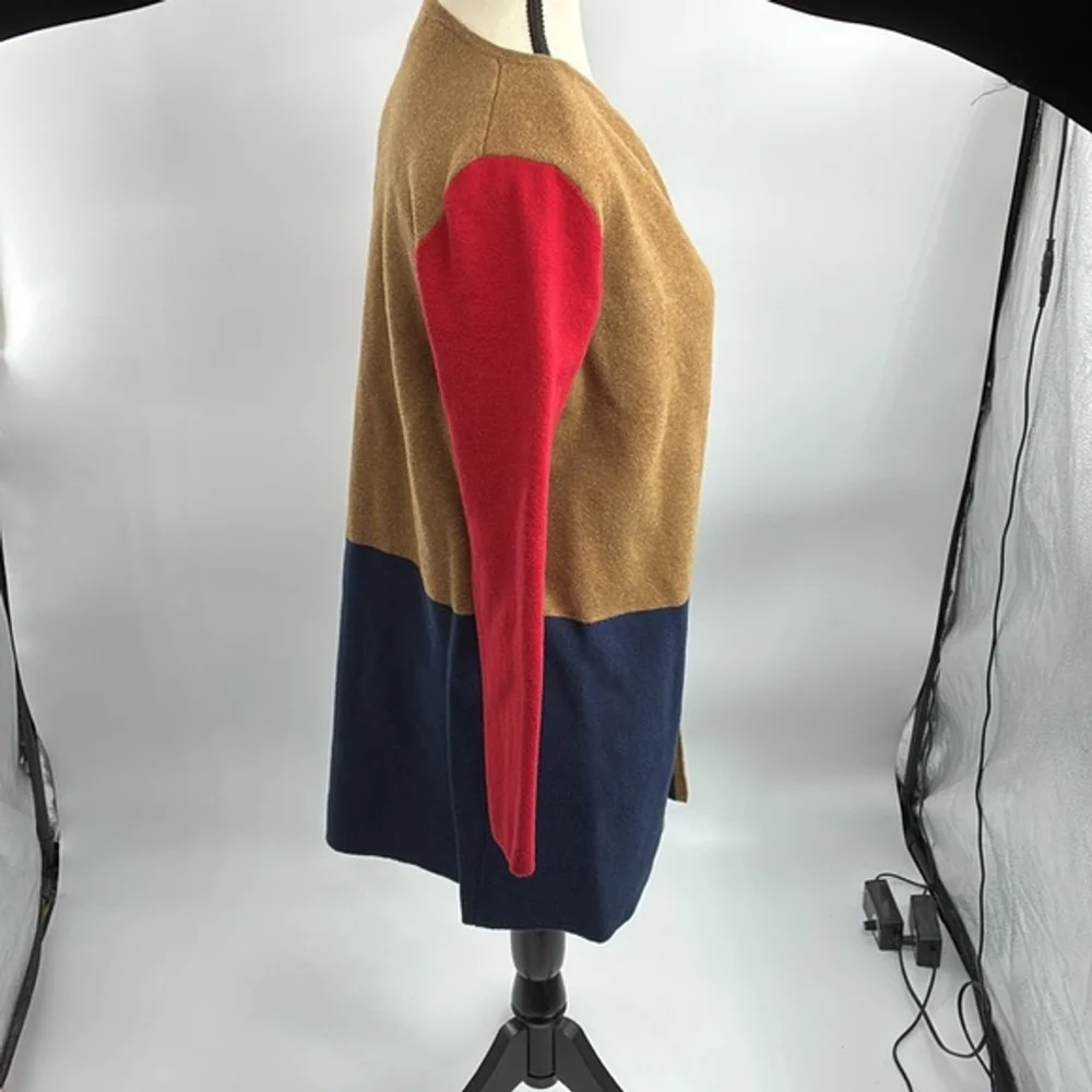 J.Crew Womens Colorblock Cardigan Sweater Size XXS Open Front Cotton Long